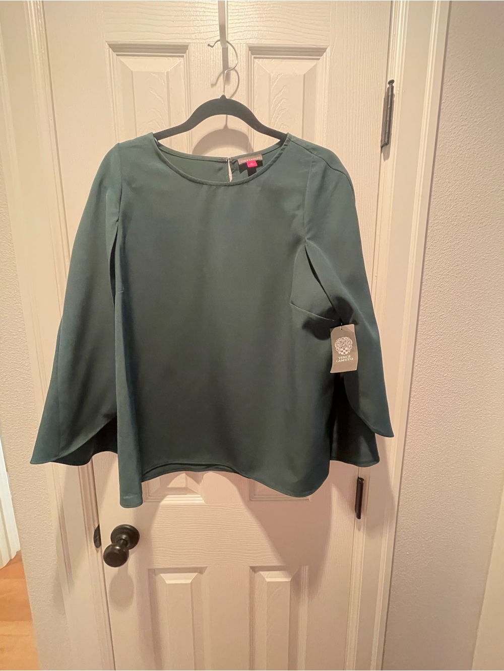 Cape Sleeve Green Women's Top